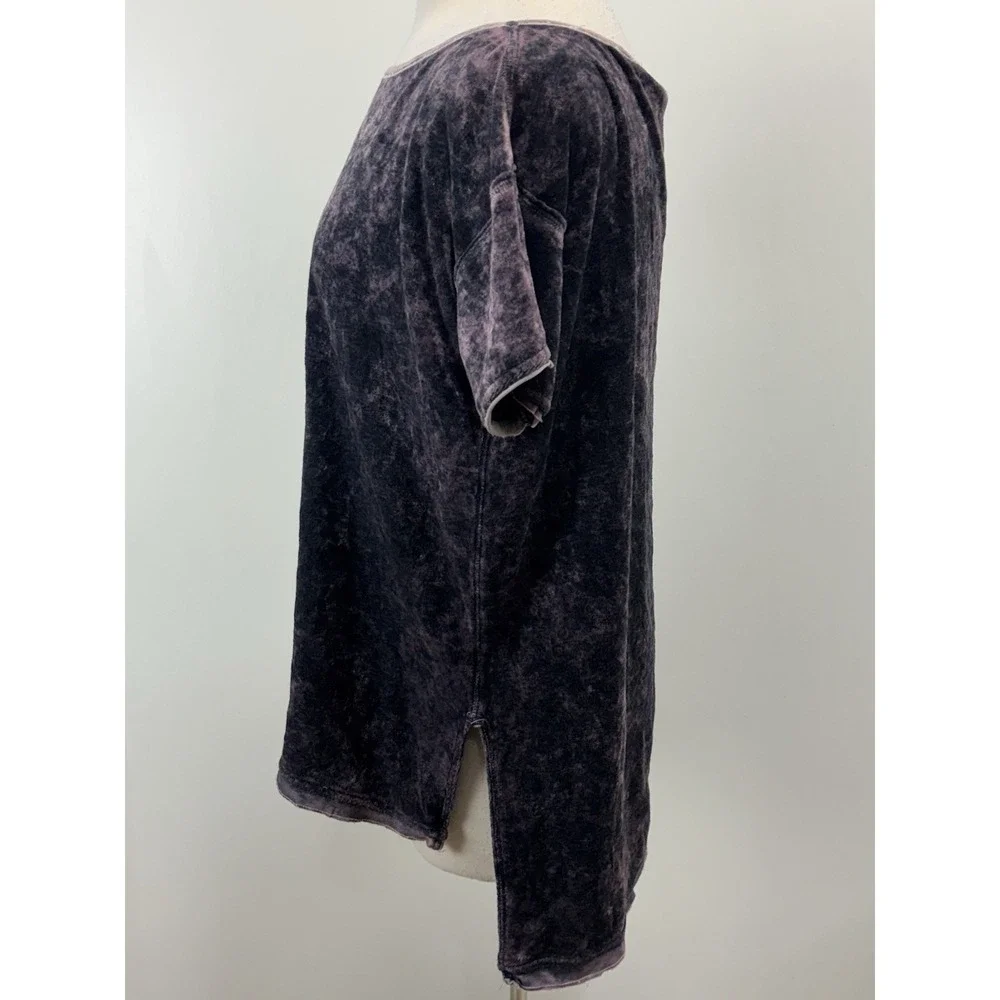 Free People We The Free Doran Tee Size S Purple Washed Velvet Shirt Boho Fairy